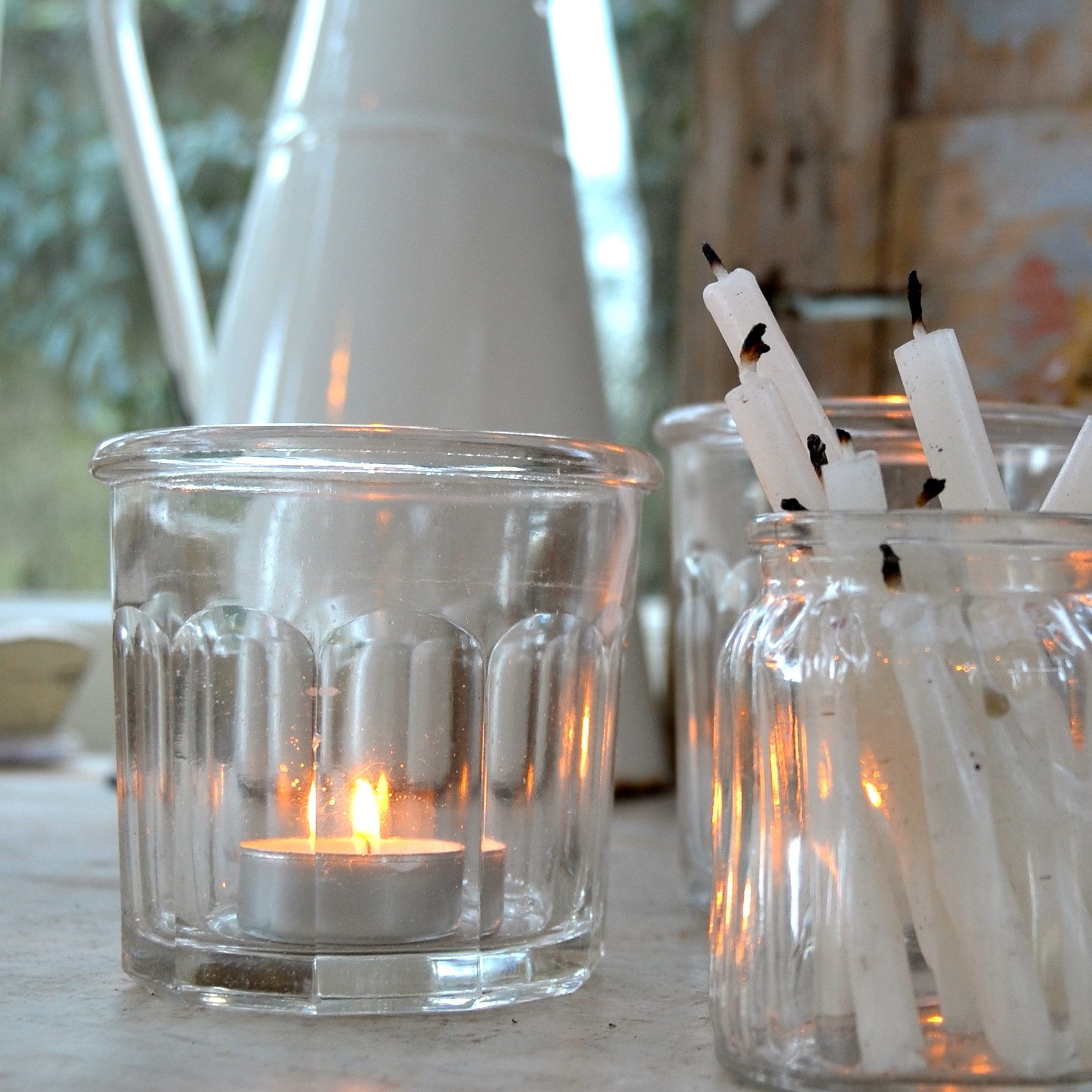 candles in jars